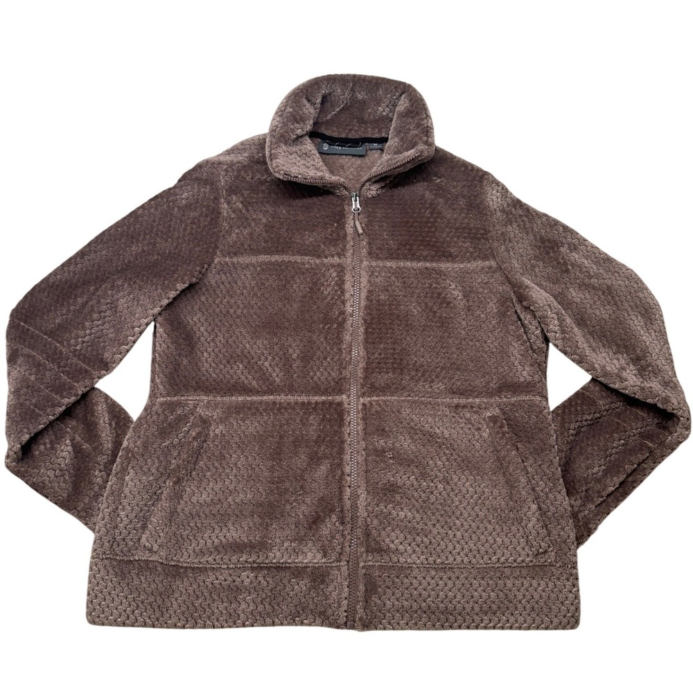 Free Country Butter Pile‎ Jacket Womens Medium Driftwood Brown Faux Fur NWT